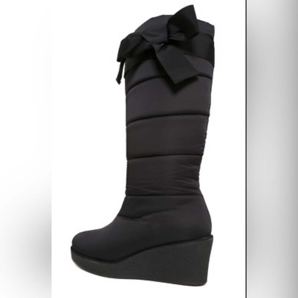 Kate Spade New York Cagney Quilted Bow Wedge Boot Black Size 8 Winter